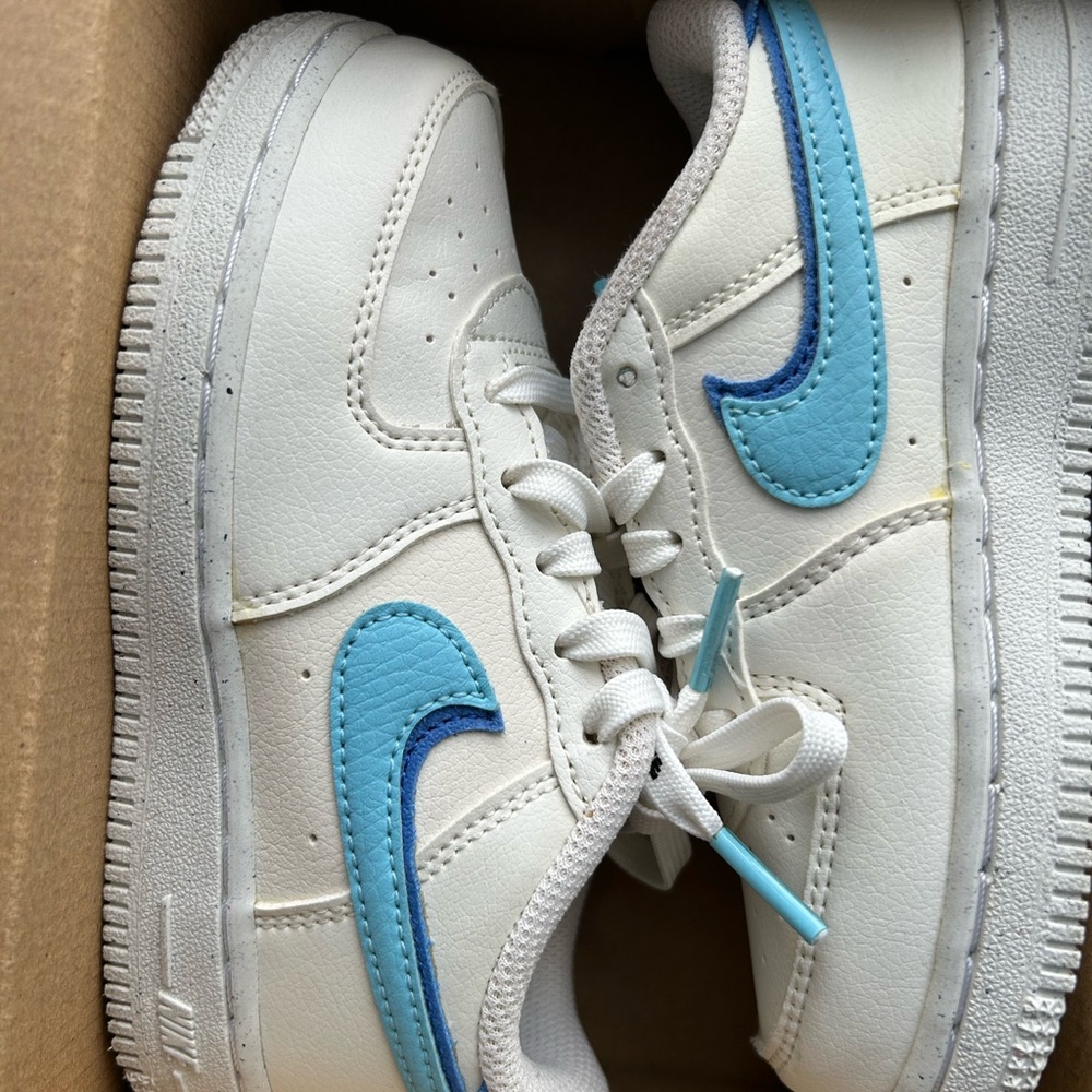 White and Blue Sneakers
